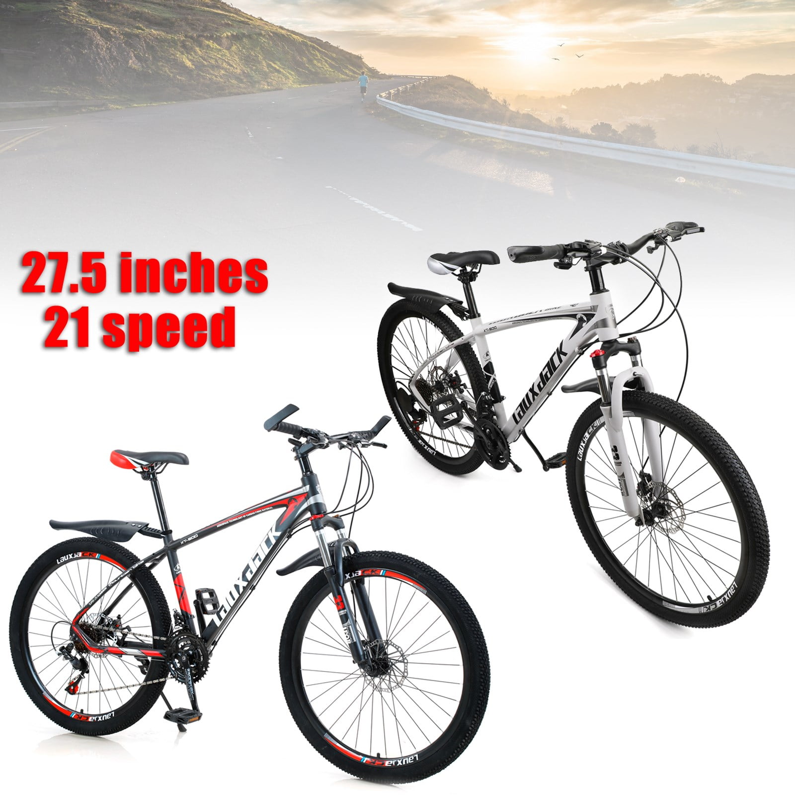 Details about   Mountain Bike 27.5inches Alloy Aluminum MTB Dual Disc Orange 21 speeds Bicycle 