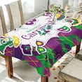thumbnail image 4 of SKYSONIC Mardi Gras Tablecloth Waterproof Washable Polyester Square Table Cover Durable Tablecloth for Kitchen Dining Table Party Decor (60 X 60 Inch), 4 of 7