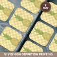 thumbnail image 6 of 3drose, Tropical Pineapple - Fruits - Yellow Checkered Art, Set of 8 Coasters - Soft, 6 of 7