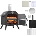 thumbnail image 1 of Outdoor 12 - pulgada wood - fired pizza oven: portable pizza maker foldable legs, waterproof cover, pizza stone, grill rack, peel, y accessories camping, backyard bbq, y parties (durable carbo..., 1 of 6