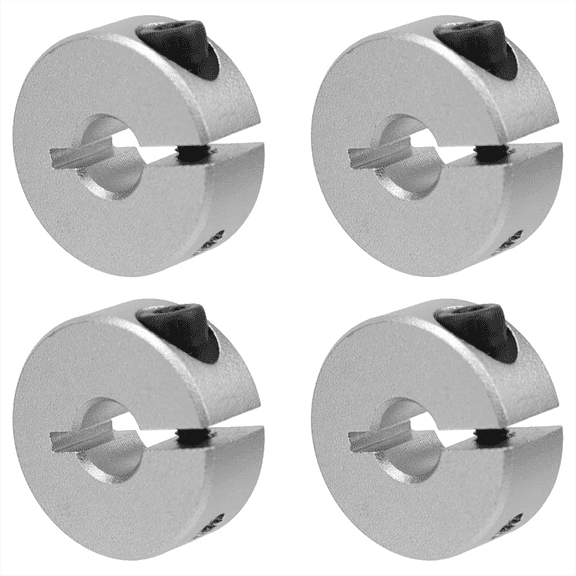 4 Pcs 1/4inch Single Split Clamp-on Shaft Collars Aluminum Clamping Collar Shaft Collars,0.79inch Outside Diameter