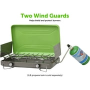 Flame King 2-Burner Portable Camping Stove Grill for Outdoor Cooking, Backpacking