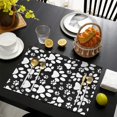thumbnail image 3 of Black Paw Summer Placemats Table Placemats Set Of 6-Linen Kitchen Washable Placemats Table Mats 11.8"x17.7"Non-Slip Heat Resistant, 3 of 5