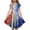Dark Blue, variant on Ruyang 4th of July Dresses for Girls American Flag Floral Print Ruffle Sleeve Dresses Summer A-line Swing 250th Anniversary Dresses
