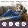 thumbnail image 5 of Flannel Fleece Throw Blanket- For Couch, Home Décor, Sofa & Chair- Oversized 60 x 70 - Lightweight, Soft & Plush Microfiber in Infinity Blue by LHC, 5 of 7