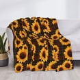 thumbnail image 3 of Gaeub Red Black Plaid Sunflower Printed Flannel Throw Blanket,Plush Throw,Fuzzy Bed Blanket for Bedding Sofa and Travel,Decorative Blanket-60"x50", 3 of 6