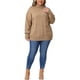 thumbnail image 2 of Suéter de mujer de talla grande Agnes Orinda, suelto, con cuello alto, de manga larga, casual, pulóver de punto, 2X, beige, 2 of 5