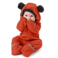 thumbnail image 2 of Baby Warm Jumpsuit Cute Bear Ear Romper Hooded Winter Snowsuit Clothes for Babies 3-6 Months, 2 of 5