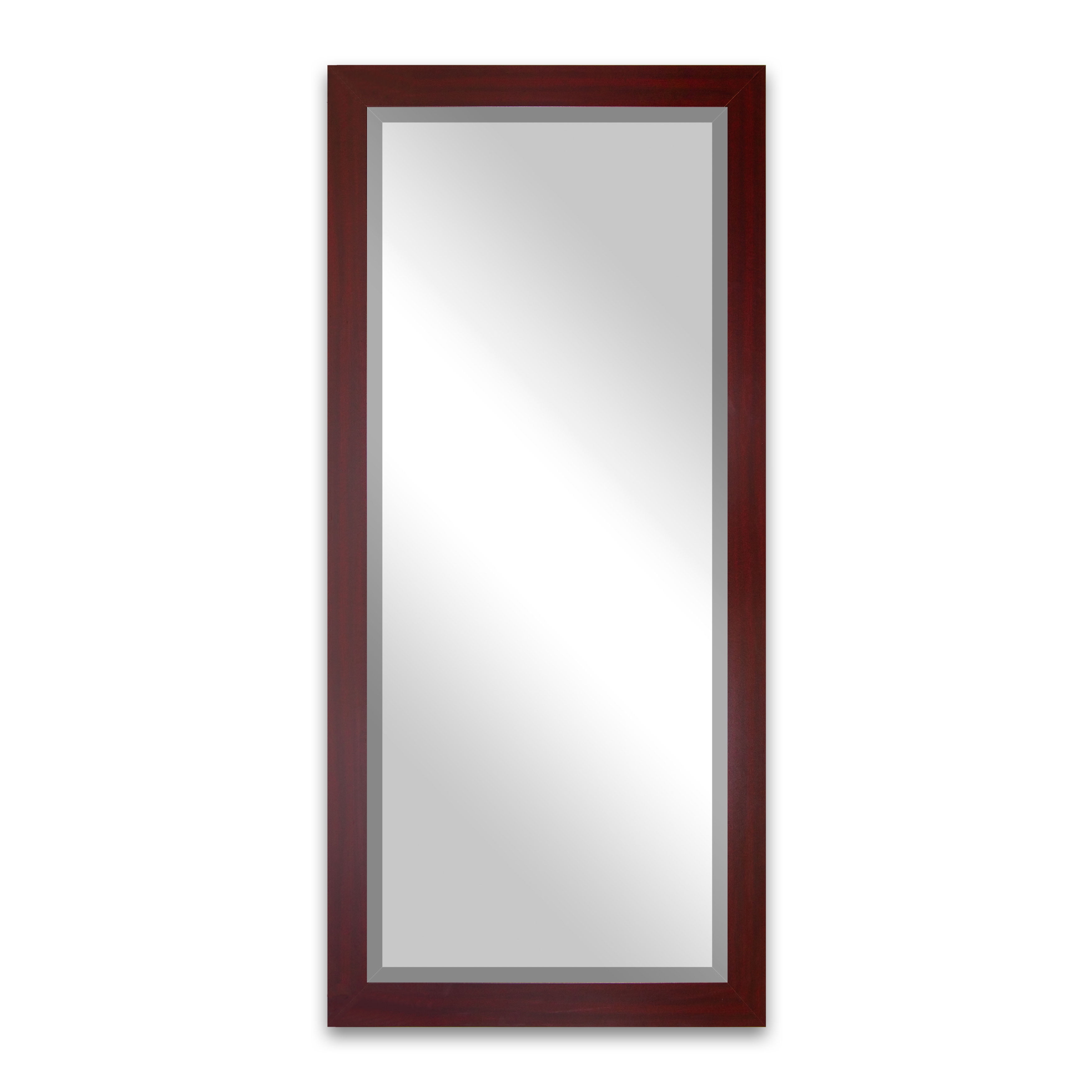 Rayne Beveled Full Length Wall Mirror 65.5"x32" Floor Mirror Dark Mahogany