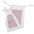 thumbnail image 2 of Floral Fabric Pouch Set of 2, Illustration of Circles Formed of Polka Dots Romantic Roses and Branches, Small Drawstring Bag for Toiletries Masks and Favors, 9" x 6", Multicolor, by Ambesonne, 2 of 2