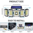 thumbnail image 5 of Rosnek Solar Lights Outdoor, 300 LED 5 Heads LED Solar Motion Sensor Lights 360°Waterproof Security LED Flood Light for Pathway Patio Yard Garden Porch, 5 of 9