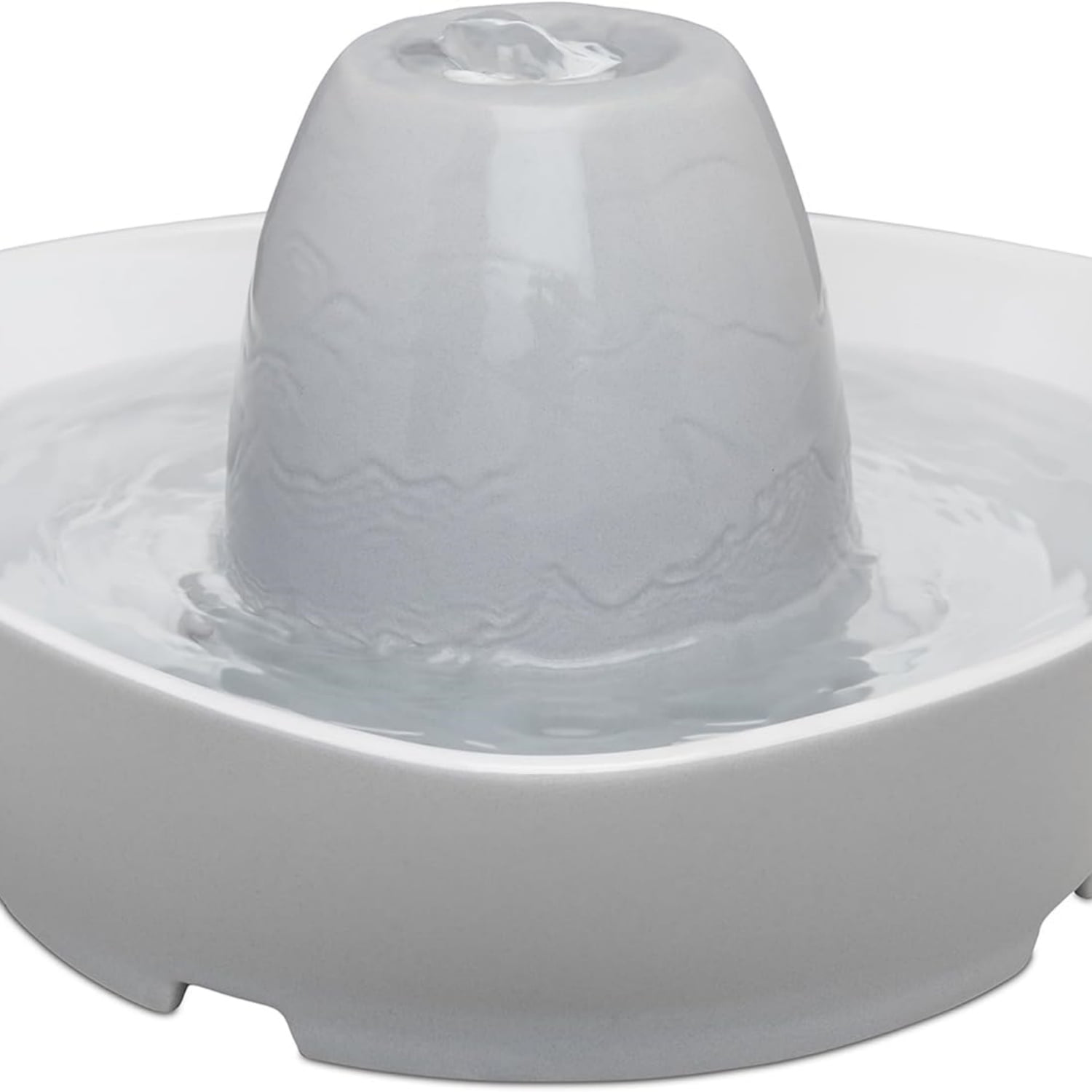 Ceramic Pet Fountain – for Cats and Small Dogs – 60 Oz Water Capacity – Whisper-Quiet Water Flow – Great for Shy or Timid Pets – Fresh, Filtered Water