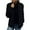 Black, variant on XFLWAM Women's Fleece Sherpa Coat Winter Stand Neck Cozy Fluffy Plush Jacket Casual Solid Open Front Zipper Outwear with Pocket Blue XXL