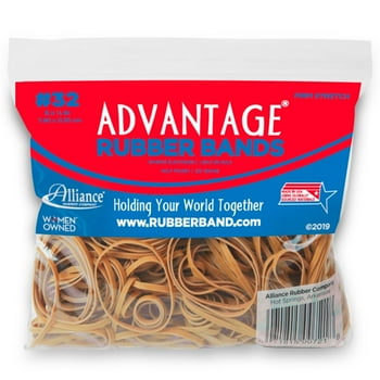 Alliance Size #32, (3" x 1/8") Advantage Rubber Bands 00721, 8 oz Bag of Approx. 160 Bands, Natural