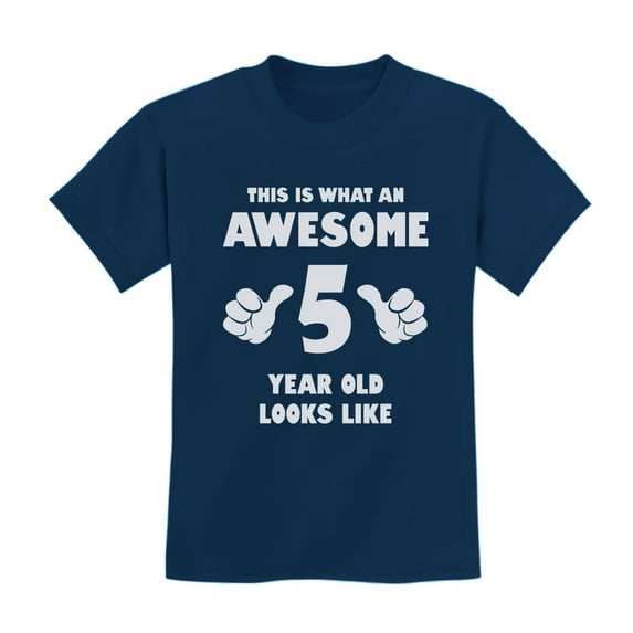 Tstars Boys Unisex Birthday Gift for 5 Year Old 5th Birthday Gift This is What an Awesome 5 Year Old Looks Like Birthday Shirts for Boy Birthday Tshirt Birthday Party Funny Humor B Day Kids T Shirt