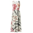 thumbnail image 3 of JULMCOMO Summer Dresses for Women 2024 Round Neck Casual Boho Long Dress Floral Print Plus Size Sleeveless Maxi Dress with Pocket, 3 of 4