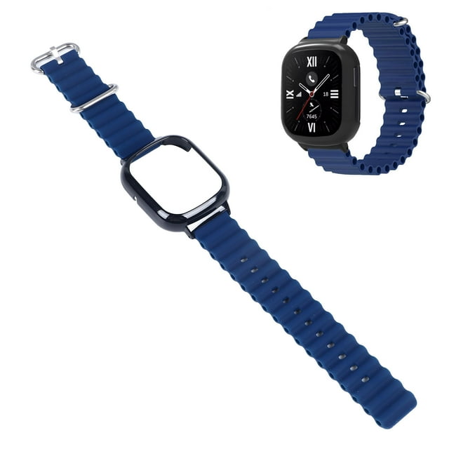 Bracelet de Montre avec Housse de Protection, Bracelet de Montre Réglable pour Honor Watch 4 Bleu Minuit, Lavande Violet, Marron