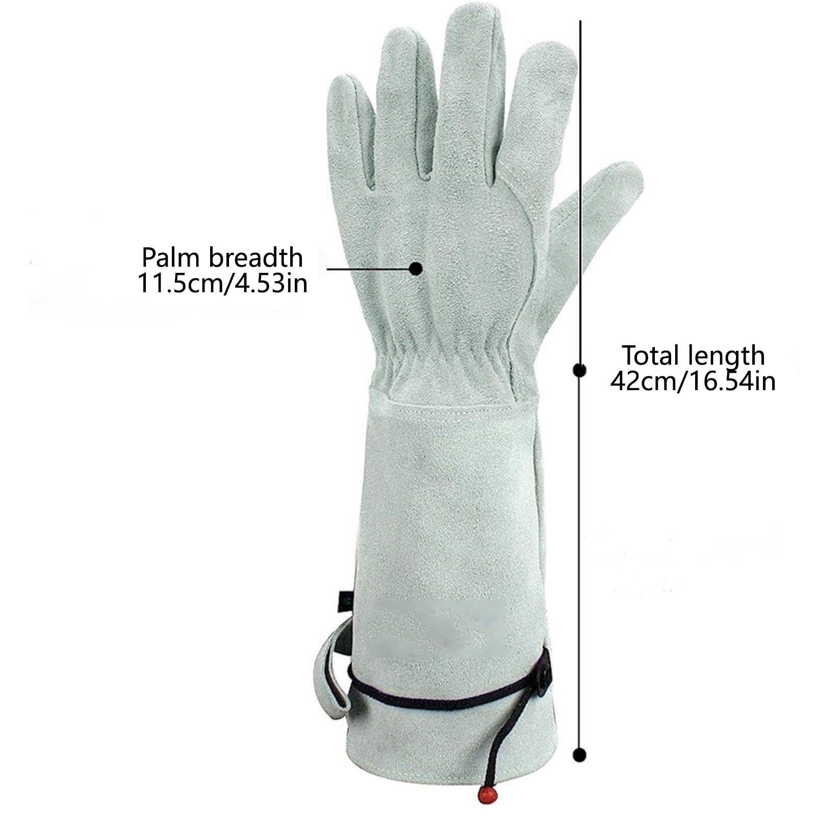 Long Tube Gardening Gloves Cowhide Protective Work Gloves, Thick Durable Leather for Thorn Resistance, Hand Safety, Gardening, Yard Work, Landscaping, Outdoor Plant Care