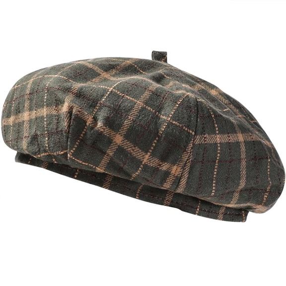 MEICHEN Women's Woolen Plaid Beret Hat Retro Painter Cap Retro French Berets Fashion Accessories Artist Hat
