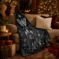thumbnail image 3 of Luna moth moon phases candles crystals black Flannel Blanket for bedroom reading nook gothic celestial Home Decor mystical botanical night Gift for moth lovers fans, 3 of 9
