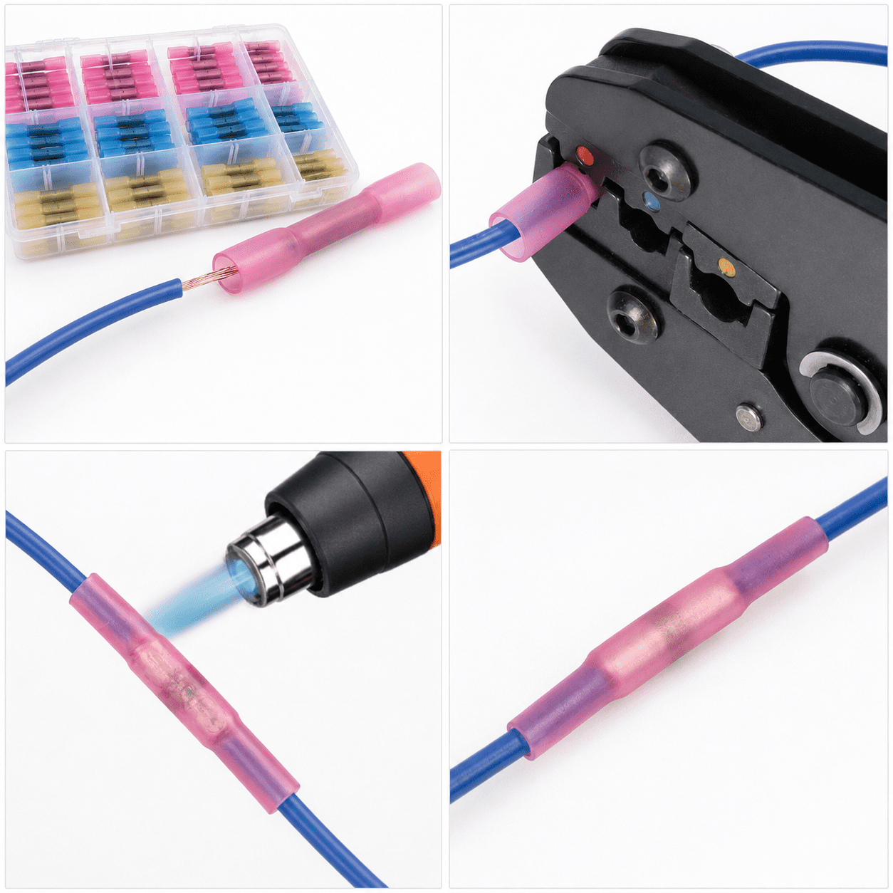 125-Piece Waterproof Wire Connector Kit with Storage Case (Red, Blue, Yellow)