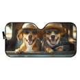 thumbnail image 2 of Uorisanigo Funny Dog Animal Driving Print Sun Shade for Car Windshield Portable Automotive Auto Sunshade Sun Shield Easy to Clean Windshield Cover Block UV Rays and Heat to Keep Vehicle Cool, 2 of 7