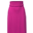 thumbnail image 4 of A2Y Women's Basic Foldable High Waist Floor Length Maxi Skirts Magenta L, 4 of 5