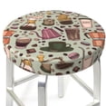 thumbnail image 3 of Daiia Coffee pots cup Stool Covers Round,Round Bar Stool Covers Waterproof Bar Chair Covers Washable Stool Cushion Slipcover for 12-14 Inch Chair-14 inch, 3 of 7