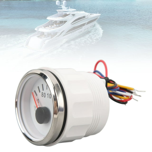 Marine Engine Water Temperature Gauge 2" 52mm Pointer Digital Water Temp Gauge Meter 40 To 120 DC9-32V With Backlight For RVs Yachts Fishing Boats