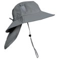 thumbnail image 3 of Sun Blocker Outdoor Sun Protection Cap with Neck Flap and Wide Brim, Sun Hats for Men and Women for Baseball, Backpacking, Cycling, Hiking, Garden, Hunting, and Camping, Gray, 3 of 8
