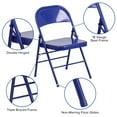 thumbnail image 5 of Flash Furniture 4 Pack HERCULES COLORBURST Series Cobalt Blue Triple Braced & Double Hinged Metal Folding Chair, 5 of 11