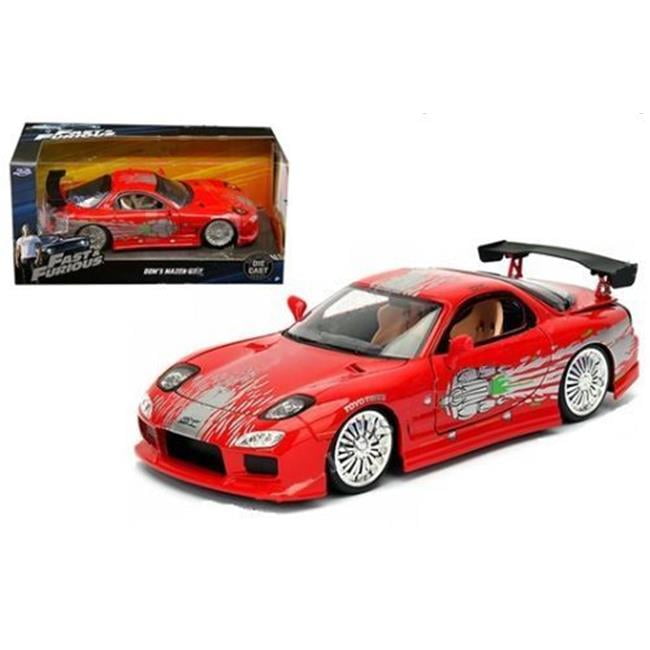 1 by 24 Doms Mazda RX7 Fast & Furious Movie Diecast Model Car, Red