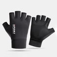 thumbnail image 2 of Fgnfyis Adult Fingerless Sun Ice Silk Gloves for Men Women Driving Cycling Breathable Half Finger Mittens Black, 2 of 3