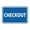 Blue, variant on Classic Checkout Sign (Red) - Small