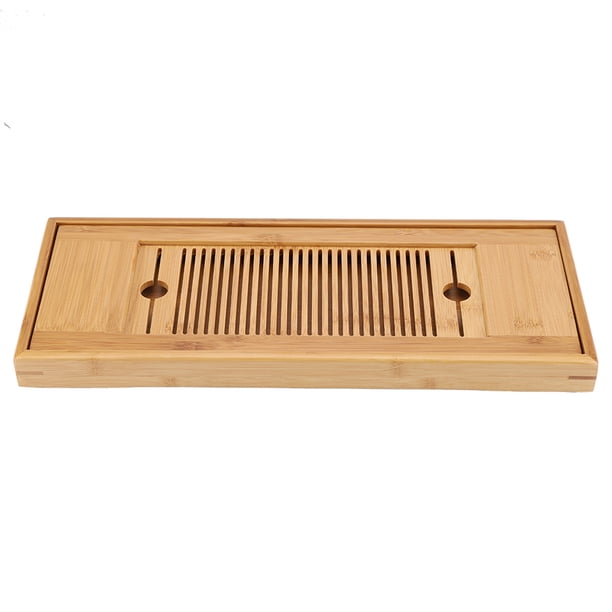 Bandeja De Té De Bambú, 2 En 1, Plato De Té Extraíble De Bambú Fuerte Extraíble Con Cajón Especial, Bandeja De Té Ecológica Estilo Gongfu Para Mesa De Oficina En Casa