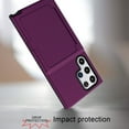 thumbnail image 4 of Galaxy S22 Ultra Card Holder Wallet Case,Dteck Shockproof Rubber Hybrid PC with Hidden Mirror Dual Layer Cover Lightweight Protective Back Phone Case for Samsung Galaxy S22 Ultra,Purple, 4 of 5