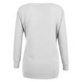 thumbnail image 4 of Aboser Womens Plus Size Tops Long Sleeve Spring T Shirts Casual Loose Fit Tunics Blouses Oversized V Neck Shirt with Pockets White M, 4 of 4