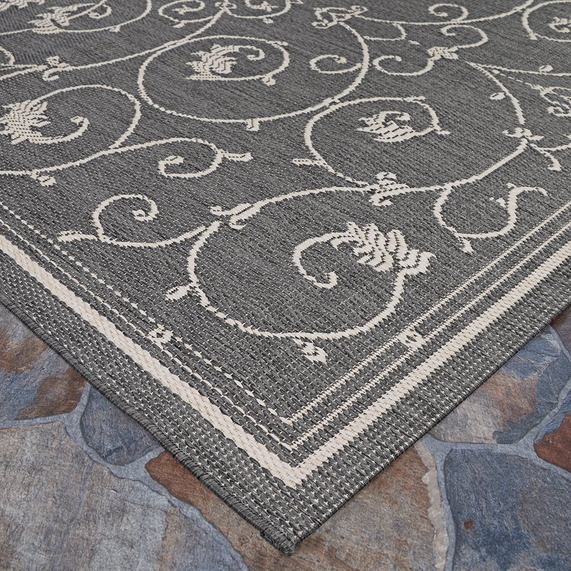 Couristan Recife Veranda 6'2" x 9'2" Champagne-Grey Outdoor Rug