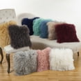 thumbnail image 3 of Blue Grey Color Real Mongolian Lamb Fur Pillow, Includes Pillow Filling.  20 Inch  Square, 3 of 4