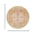 thumbnail image 2 of 4â€™ Round Ivory and Yellow Center Medallion Area Rug, 2 of 7