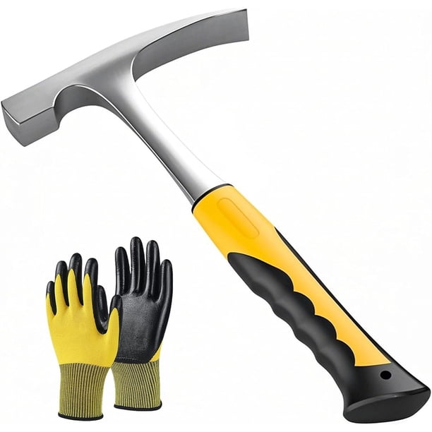Martillo de Hojalatero de 30 Oz con Guantes - Martillo de de Acero Forjado con Empuñadura Amortiguadora para HVAC, Soldadura y Metalurgia
