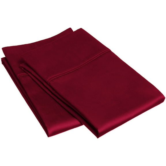 Superior 400-Thread Count Burgundy Egyptian Cotton Pillowcase Set, King (2 Count)
