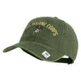 thumbnail image 2 of US Marine Corps Emblem Design Embroidered Washed Solid Pigment Dyed Cotton Twill Brass Buckle Cap - Olive OSFM, 2 of 5