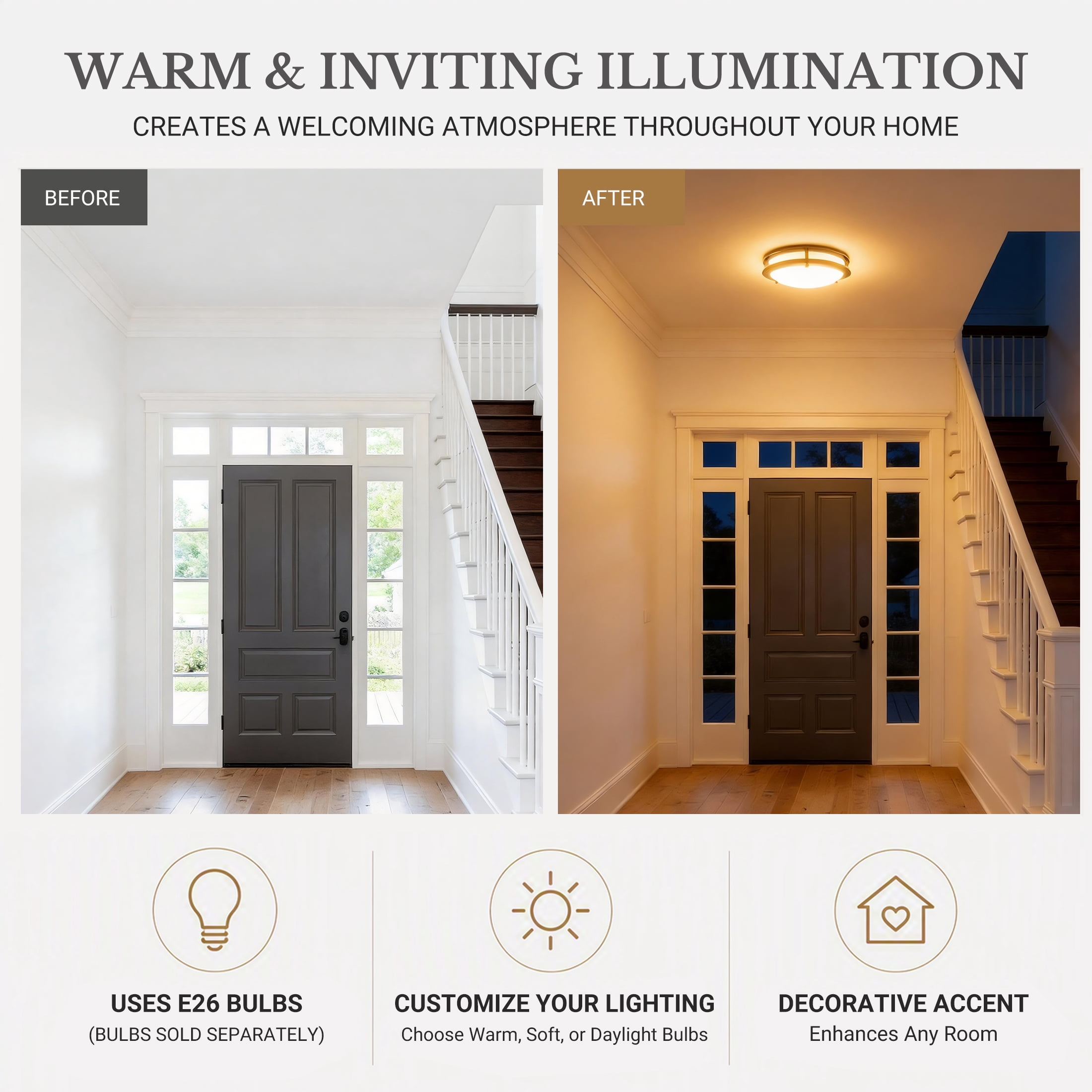 Better Homes & Gardens 12 in Bronze Flush Mount Ceiling Light, Model BHS336179061230