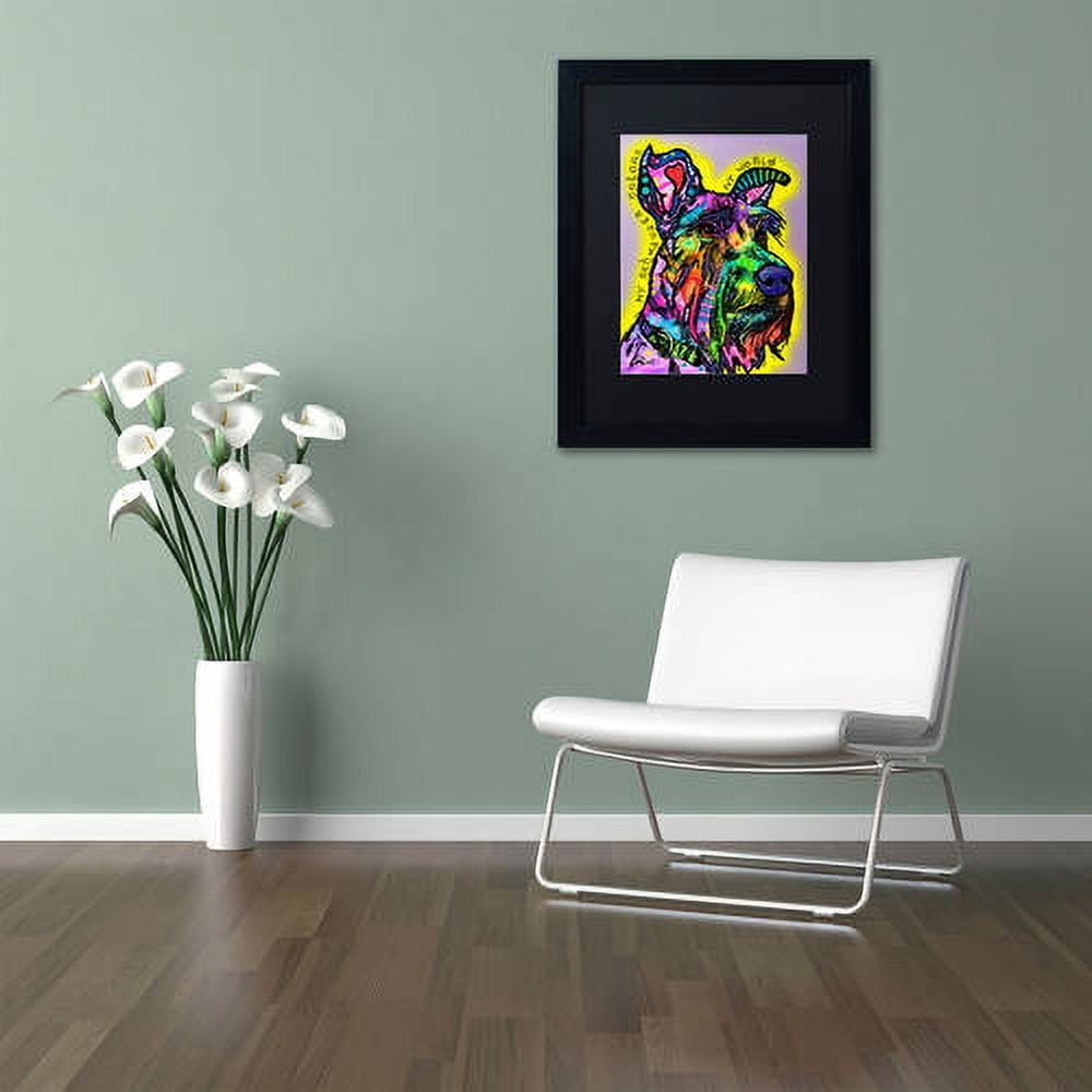 "My Schnauzer" Canvas Art by Dean Russo, Black Matte, Black Frame