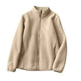 thumbnail image 2 of Wowcloth Casual Fleece Jacket for Woman, Long Sleeve Hoodless Full-Zip, Soft and Warm for Daily Wear and Outdoor Activities, 2 of 9
