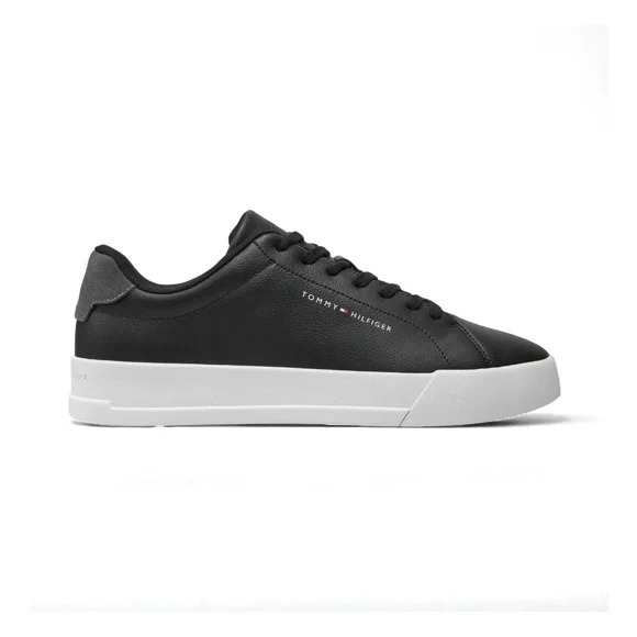 TENIS TOMMY HILFIGER COURT NEGRO ELEGANTE EN PIEL