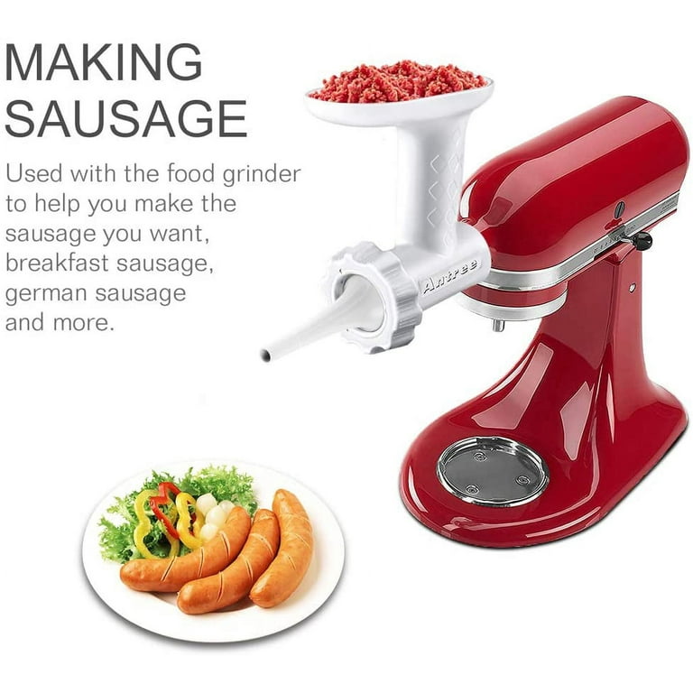 Meat Grinder Attachment For Kitchenaid Stand Mixers,Included Sausage  Stuffer Tubes,Durable Food Grinder Attachments