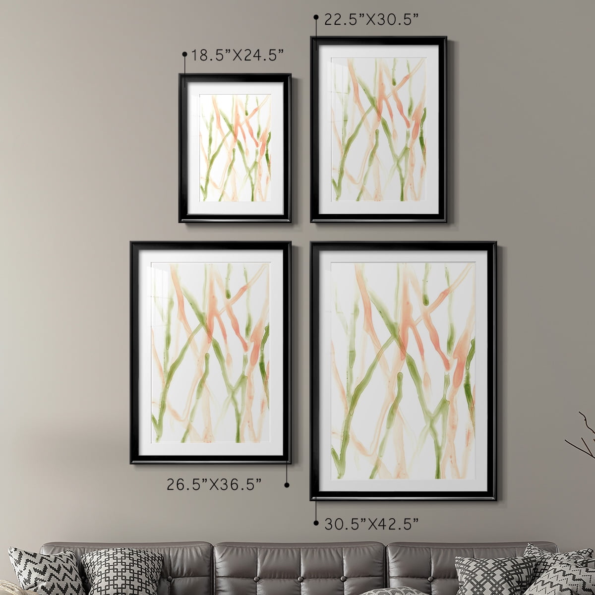 Wexford Home Runnel XIII Premium Framed Print, 22.5" x 30.5" - Ready to Hang, Black (Set of 2)