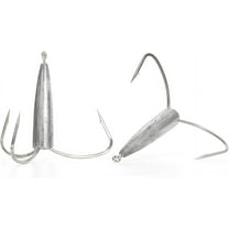 BLUWING 14/0 Weighted Treble Hooks 2pcs Snag Hooks High Carbon Steel Fishing Hook Bunker Snagging Hooks Saltwater Heavy Duty Treble Hooks, 3oz